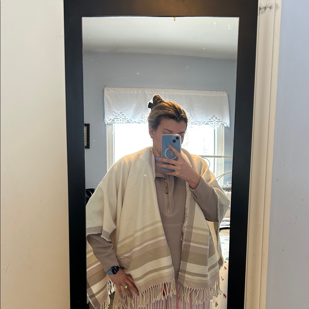 Abercrombie & Fitch Cream and Pink Striped Wrap